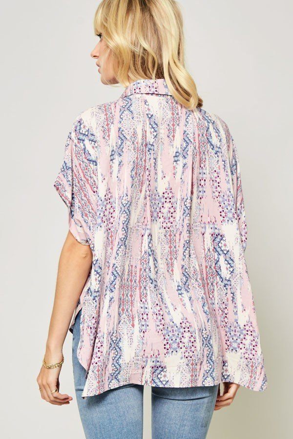 Vintage Patterned Woven Top