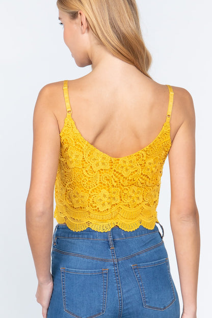 Crochet Cami Woven Top