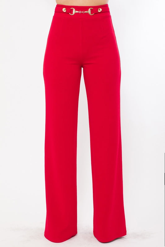 Waist Buckle Fashion Pants