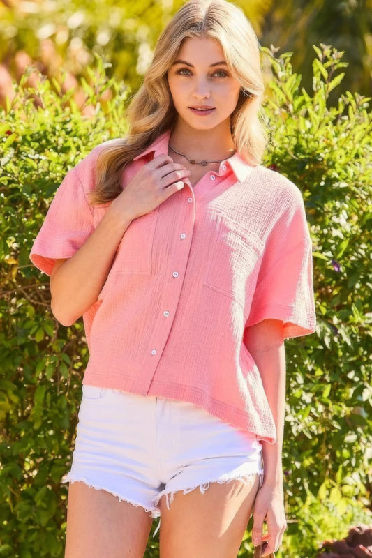 Button Down Cotton Top