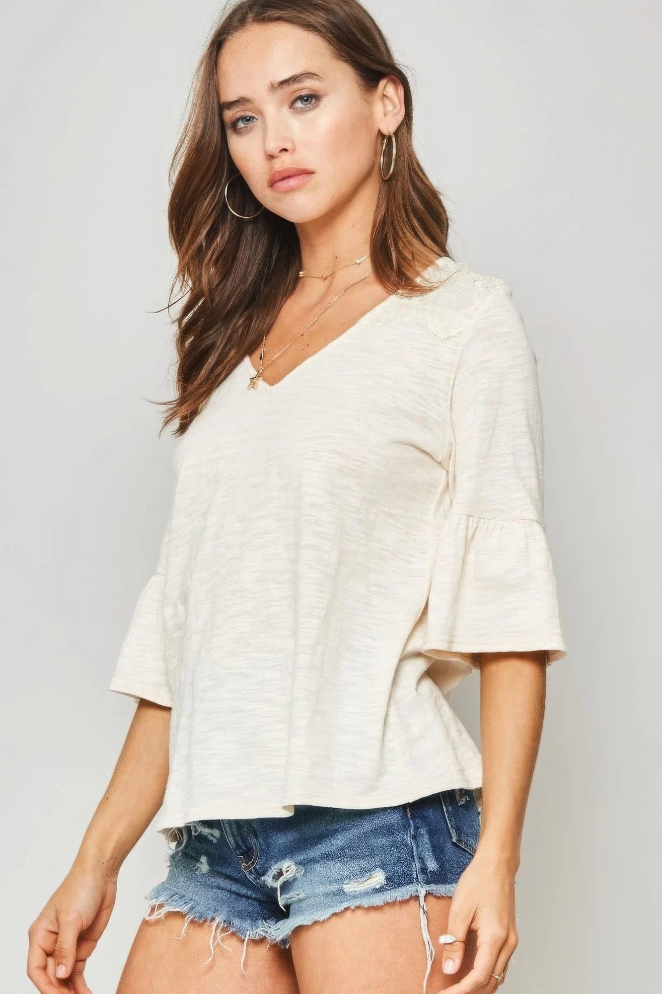 V-Neckline Knit Top