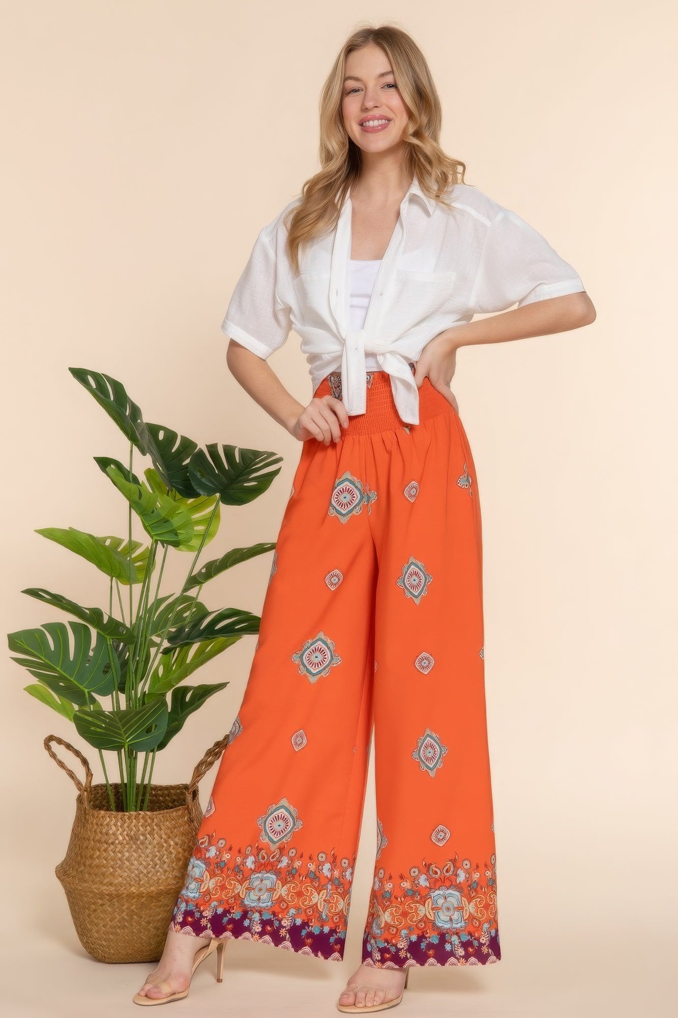 Wide Leg Woven Pants