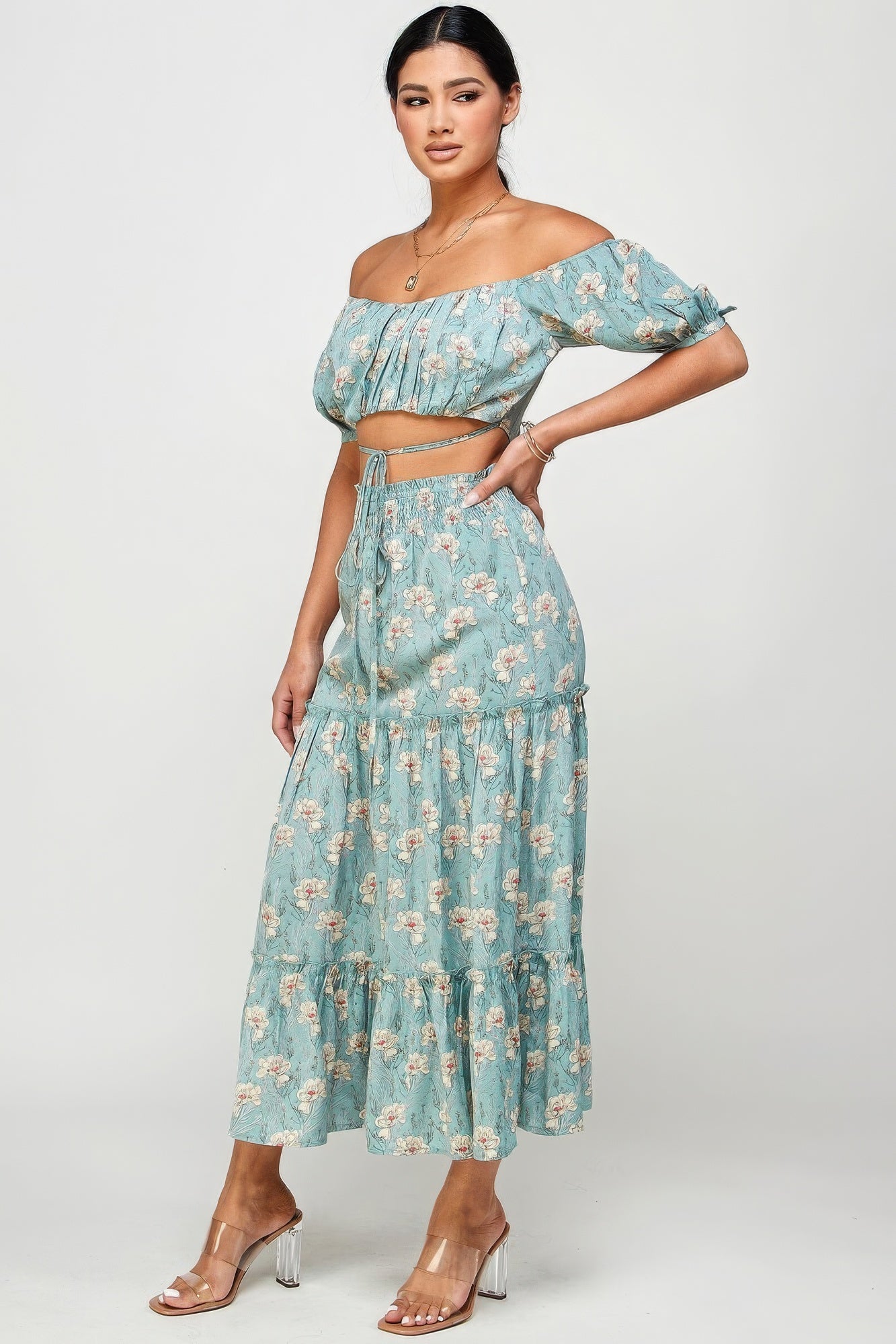 Floral Off-Shoulder Set