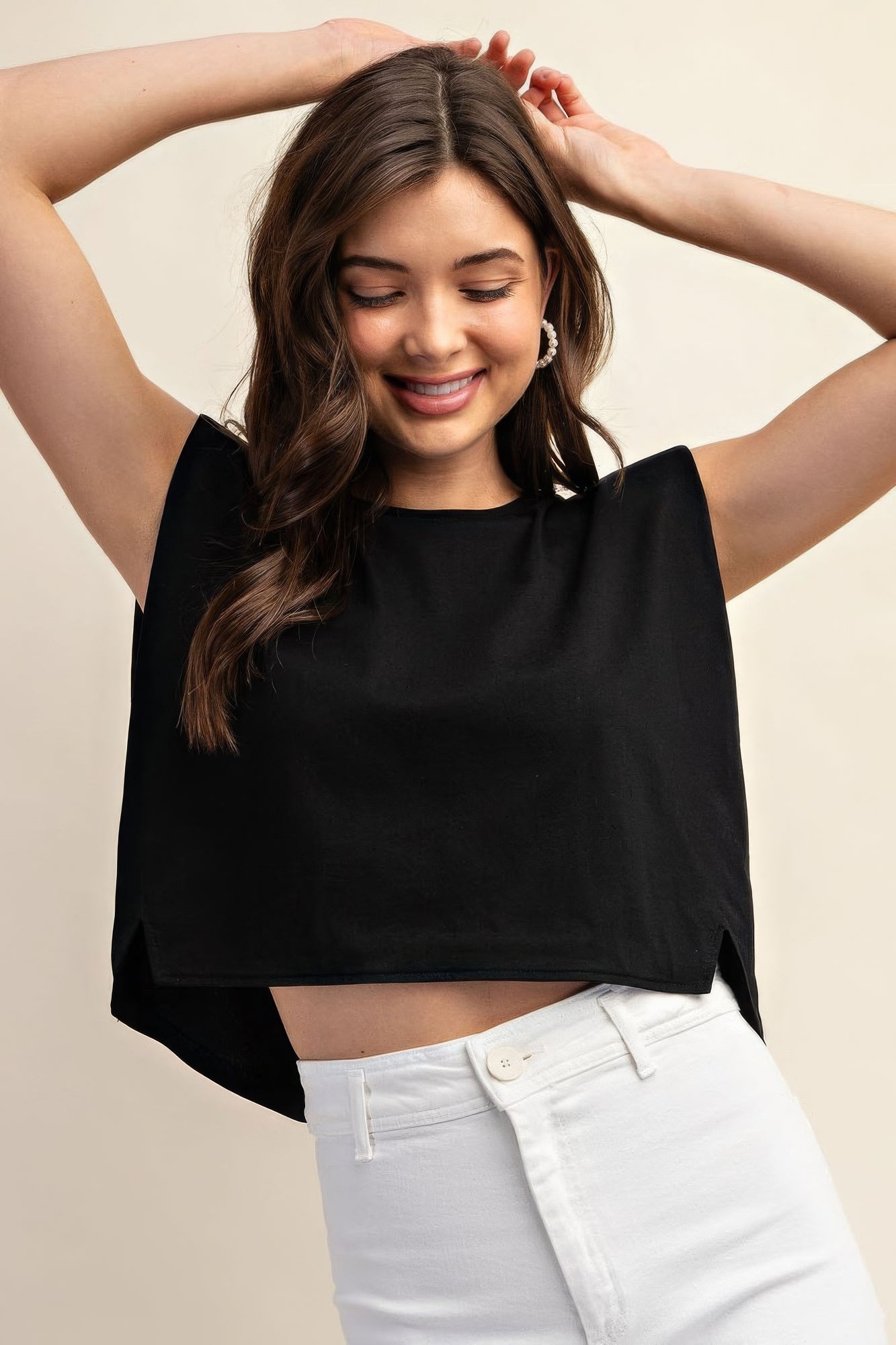 Crop Top with Shoulder Pads