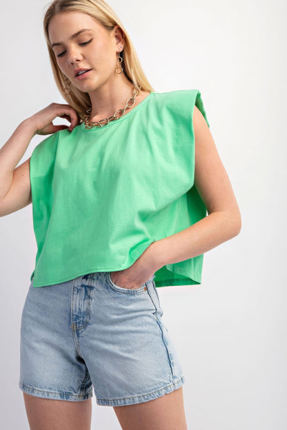 Crop Top with Shoulder Pads