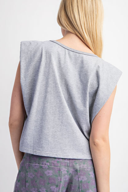 Crop Top with Shoulder Pads