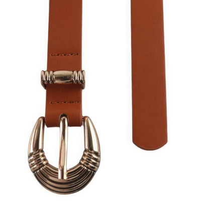 Metal U Buckle Skinny Belt 3 Pc Set