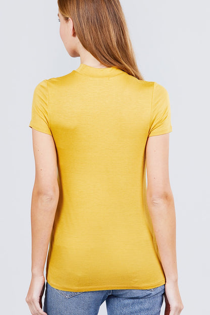 Mock Neck Spandex Rib Top