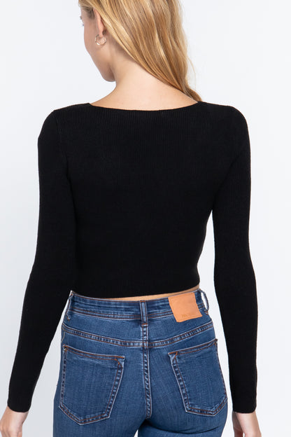 Knotted Crop Top Sweater