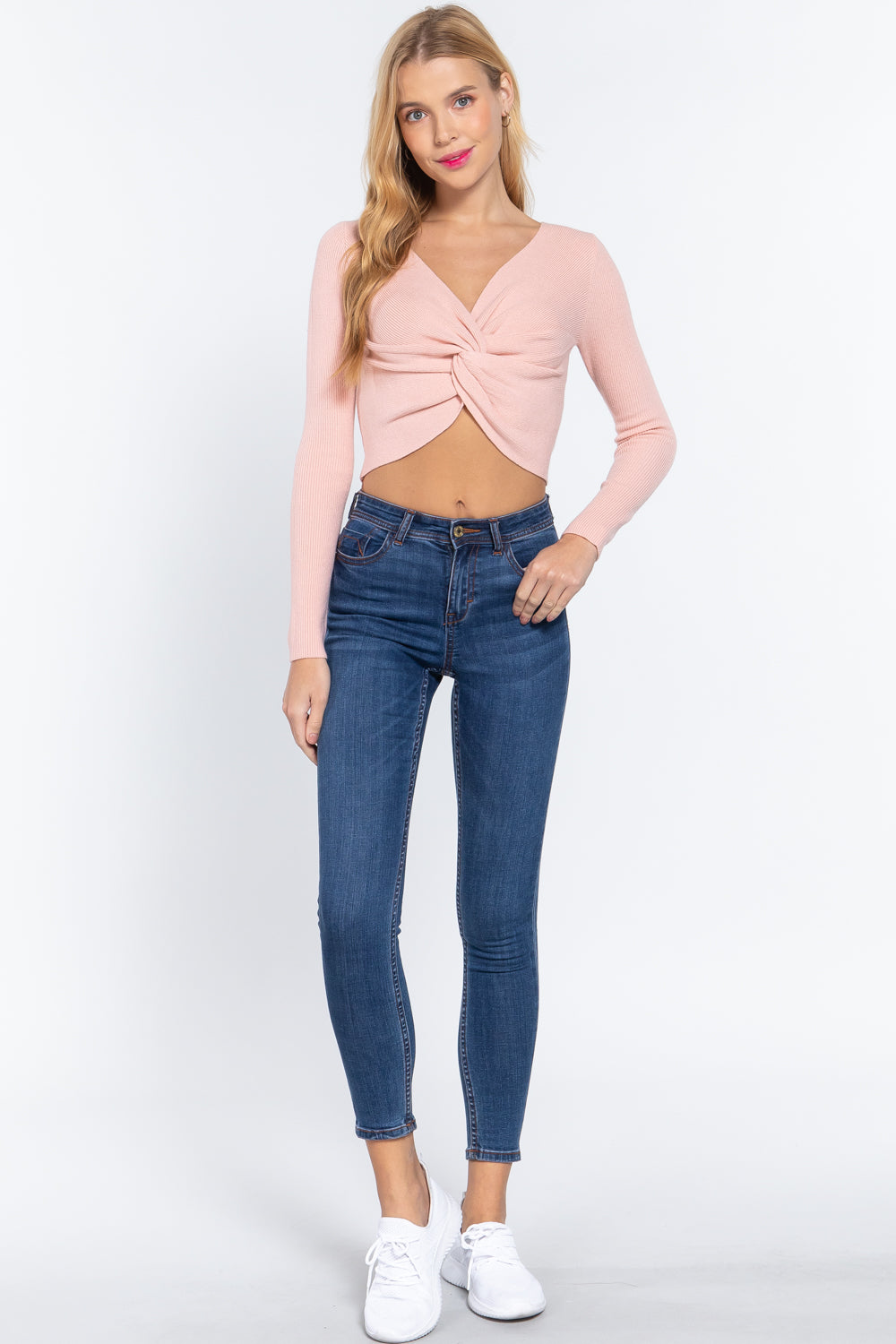 Knotted Crop Top Sweater