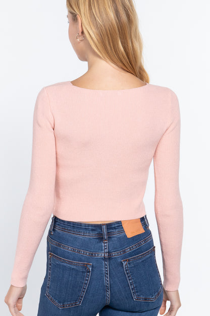 Knotted Crop Top Sweater