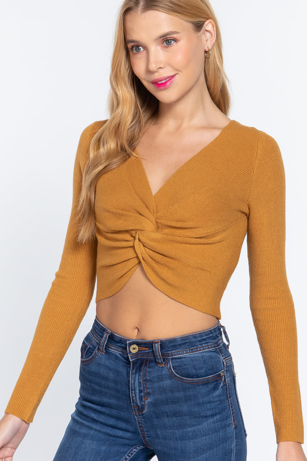 Knotted Crop Top Sweater