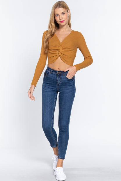 Knotted Crop Top Sweater