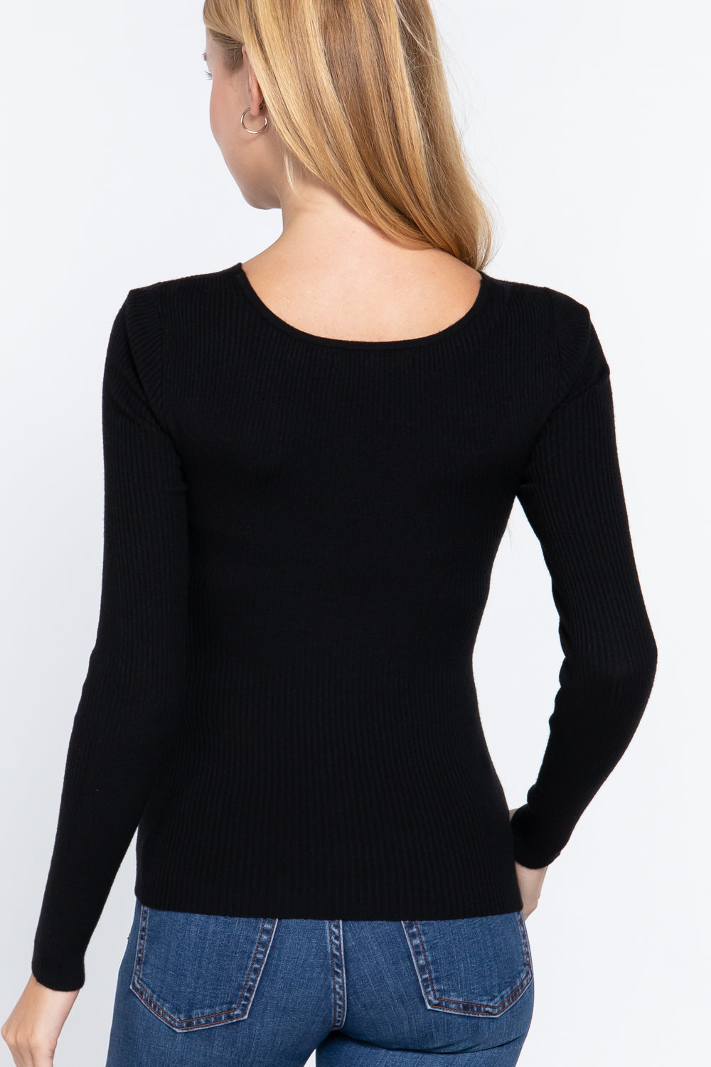 Long Slv Knotted Sweater