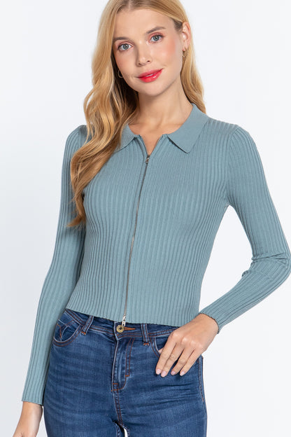 Notched Collar Sweater