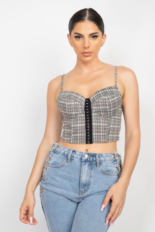 Plaid Sweetheart Crop Top