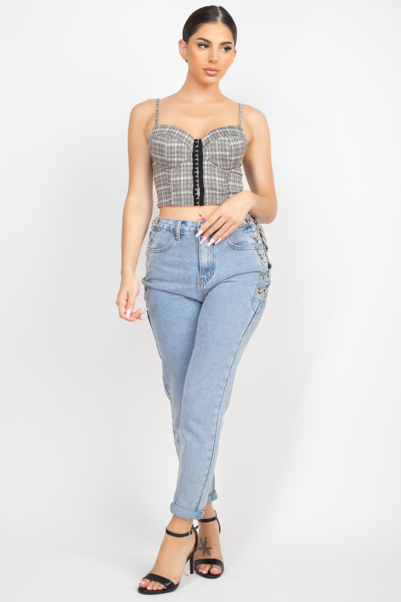 Plaid Sweetheart Crop Top