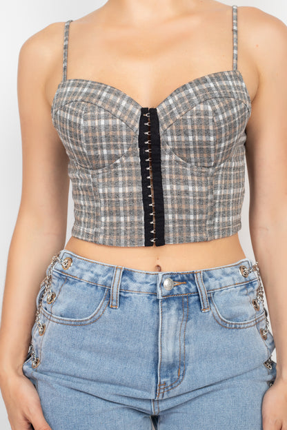 Plaid Sweetheart Crop Top