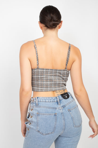 Plaid Sweetheart Crop Top