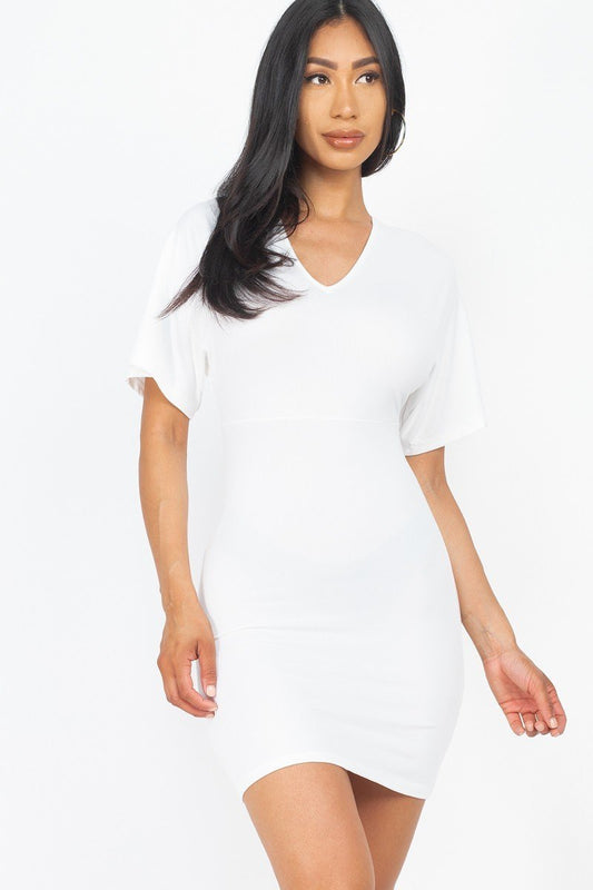 Dolman Slv Solid Mini Dress