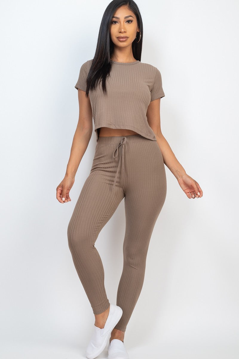 Short Slv Top & Leggings Set