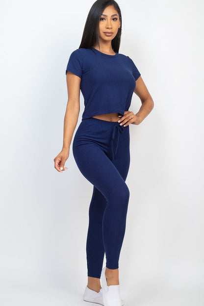 Short Slv Top & Leggings Set