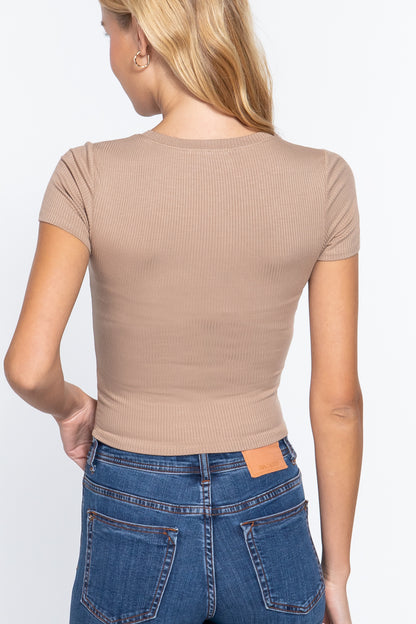 Crew Neck Crop T-Shirt