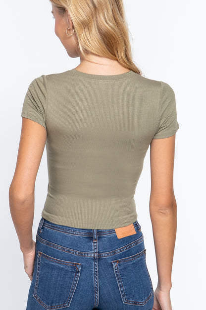 Crew Neck Crop T-Shirt