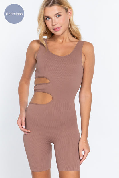 Cutout Seamless Romper