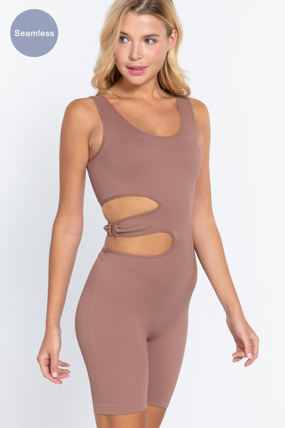 Cutout Seamless Romper