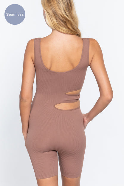 Cutout Seamless Romper