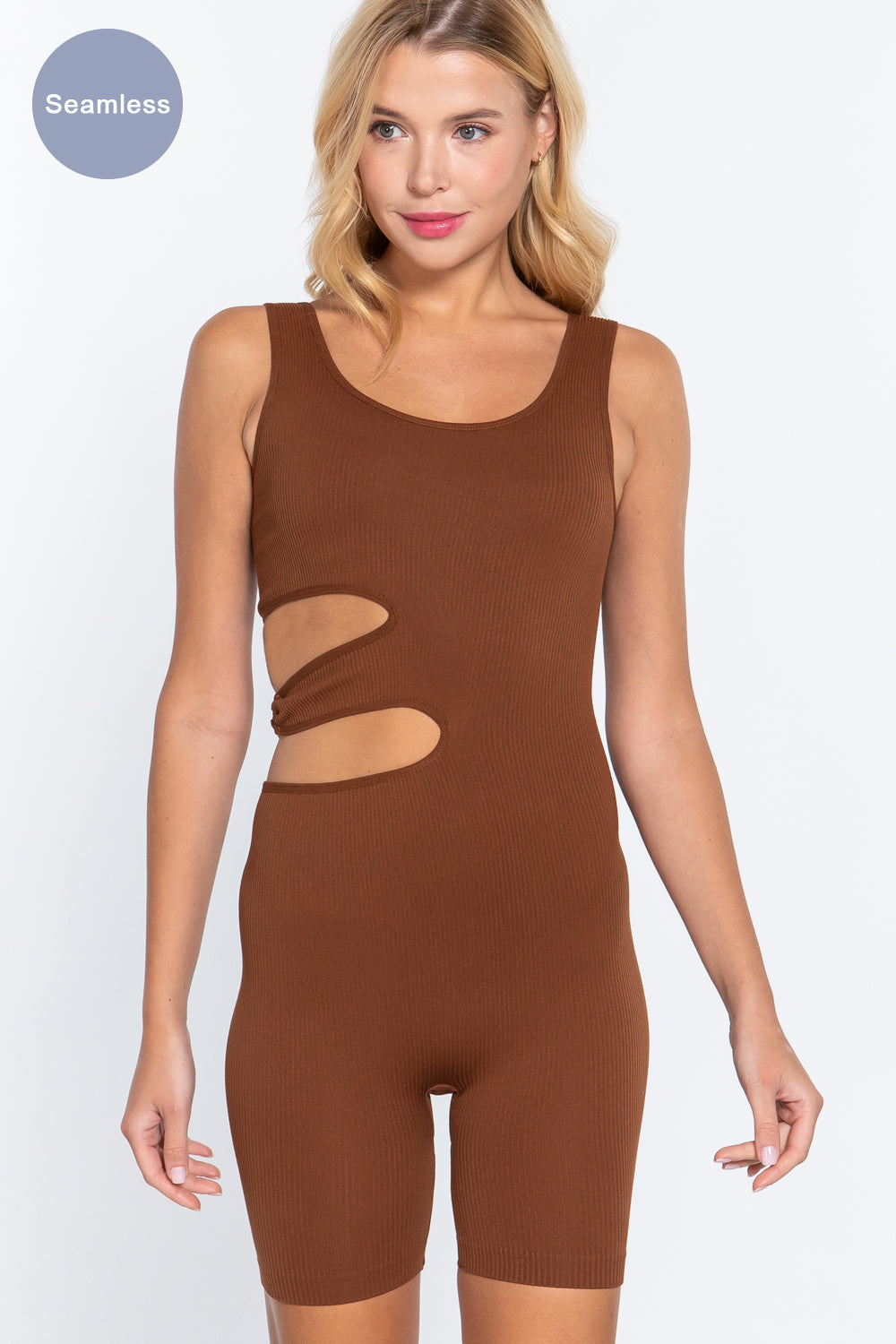 Cutout Seamless Romper