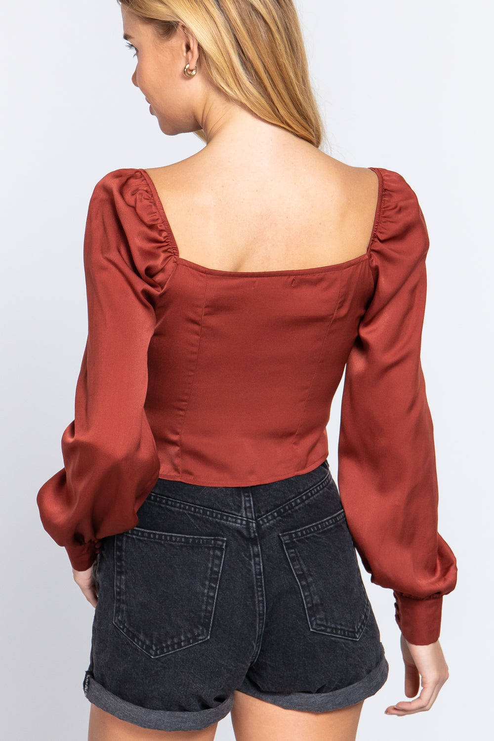 Ribbon Tie Woven Crop top