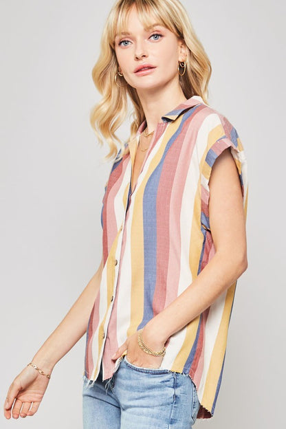 Collared Woven Multicolor Shirt