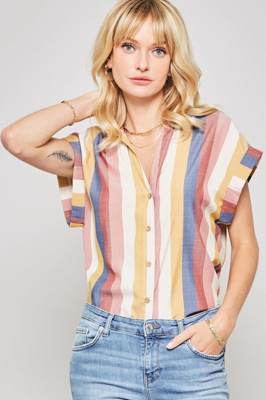 Collared Woven Multicolor Shirt