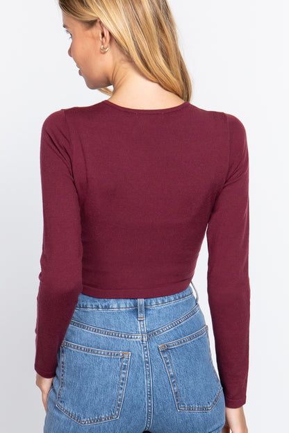 Round Neck Viscose Sweater