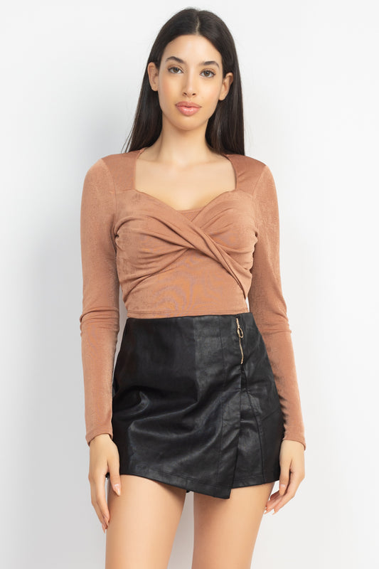 Twisted Long Slv Crop Top