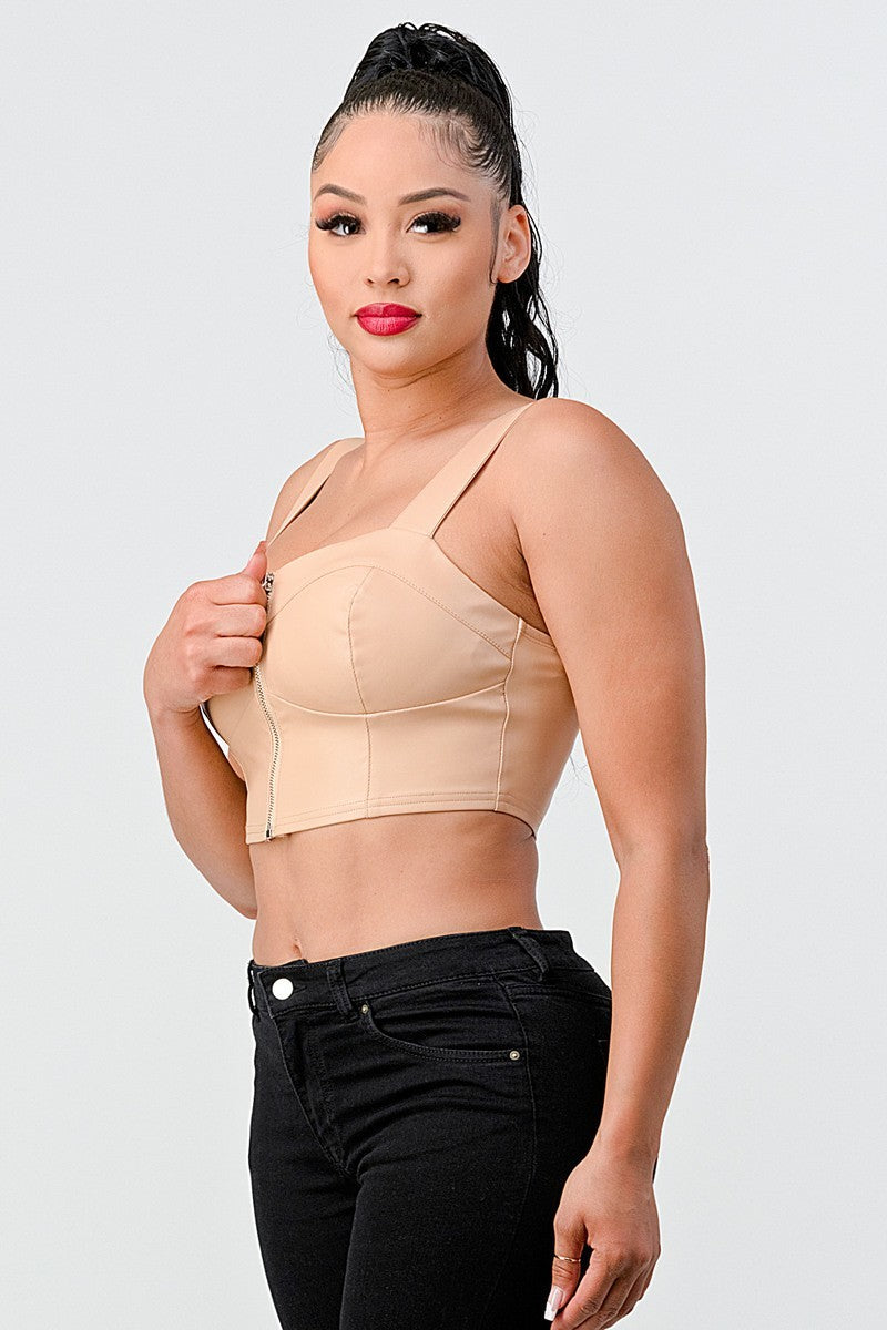 Luxe Faux Leather Crop Top