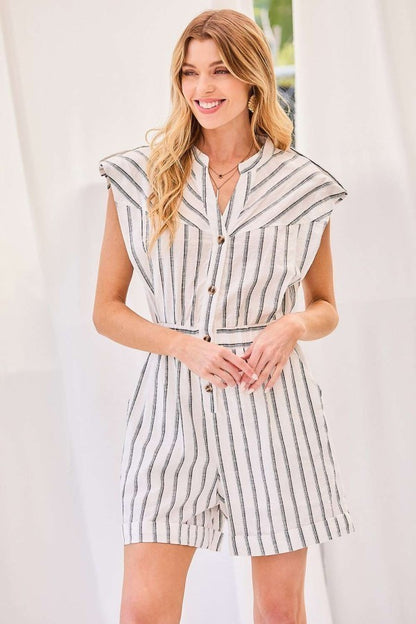 Stripe Print Romper