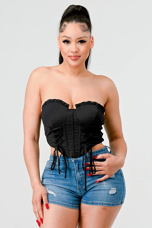 Luxe Drawstring Lace Bustier