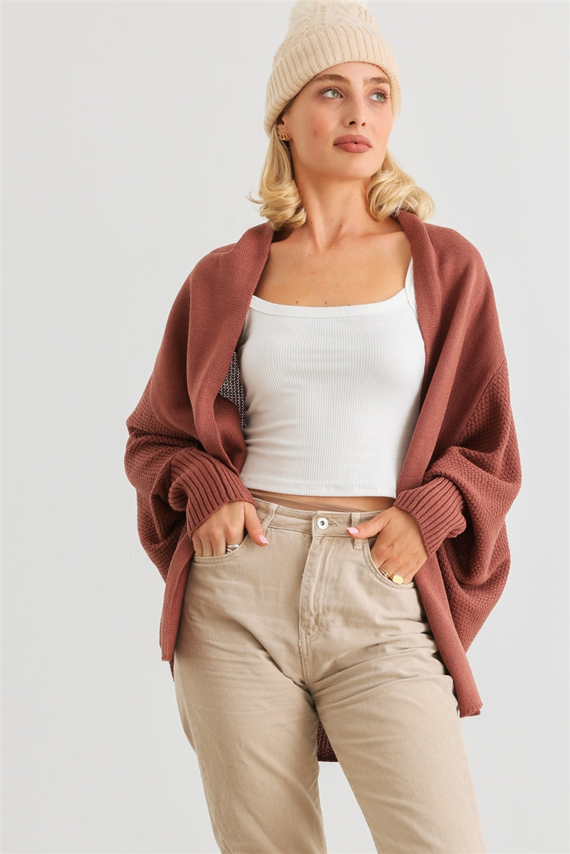 Batwing Open Front Cardigan