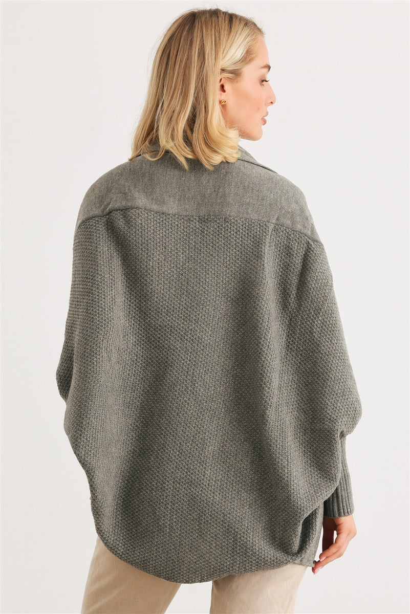 Batwing Open Front Cardigan