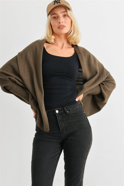 Batwing Open Front Cardigan