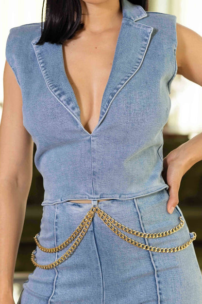 Denim Fashion Jumpsuit