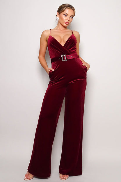 Rhinestone Velvet Jumpsuit to