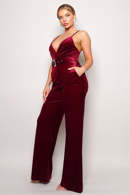 Rhinestone Velvet Jumpsuit to