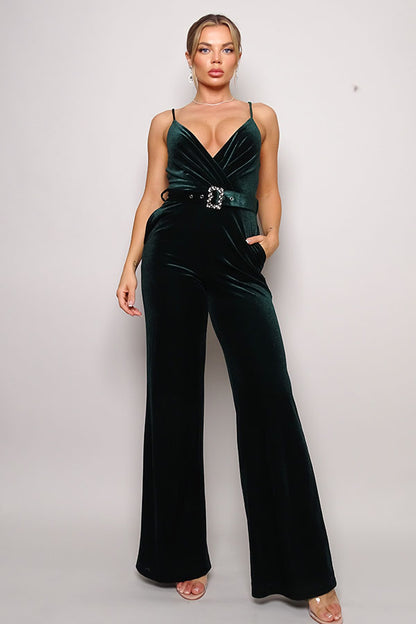 Rhinestone Velvet Jumpsuit to