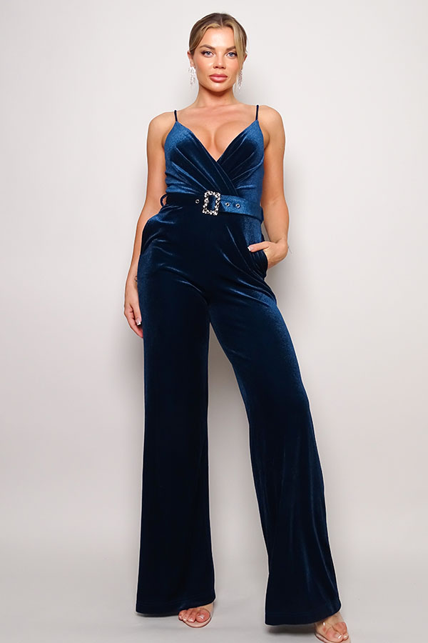 Rhinestone Velvet Jumpsuit to