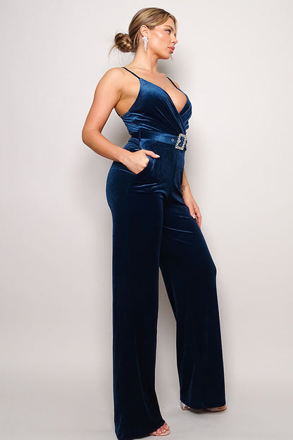 Rhinestone Velvet Jumpsuit to