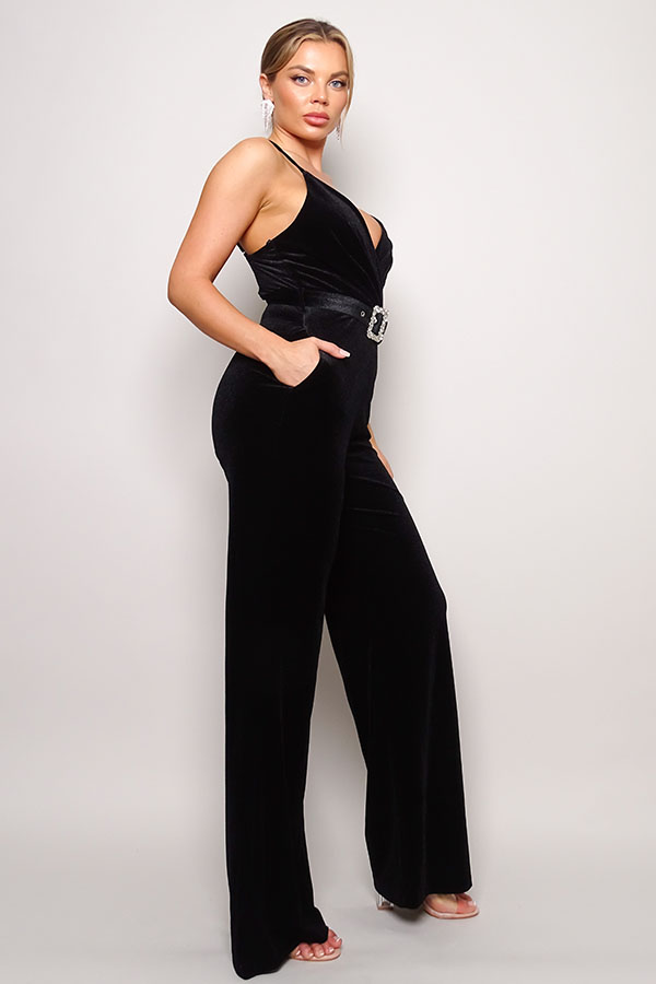 Rhinestone Velvet Jumpsuit to